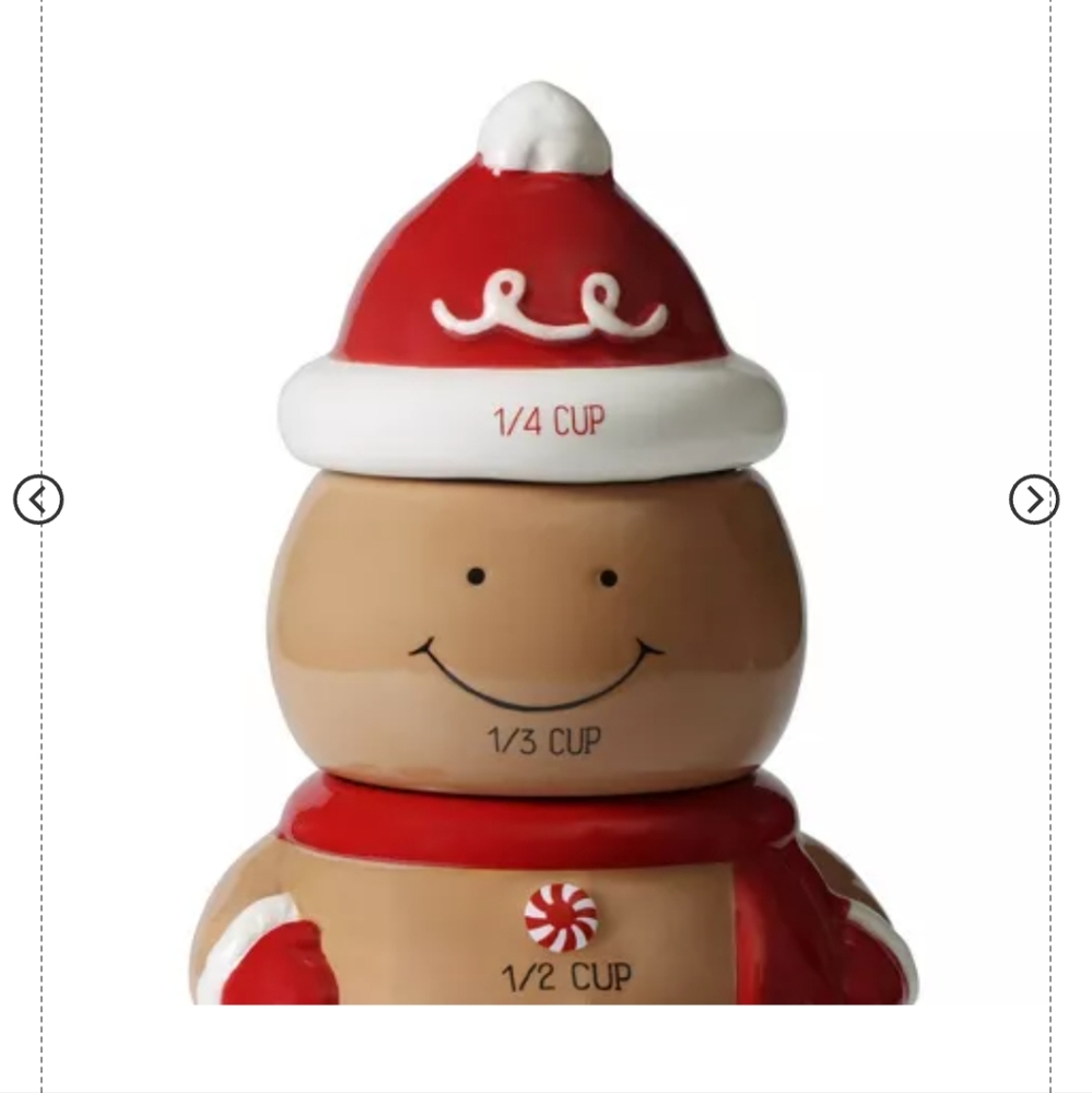Novelty Ceramic Measuring 3 Cups Styles Gingerbread Man